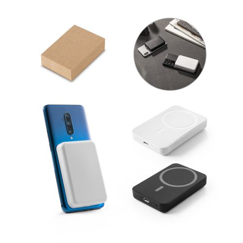 AMPERE 5. 5.000 mAh mágneses power bank 15W-os szupergyors vezeték nélküli töltővel újrahasznosított ABS-ből (100% rABS)